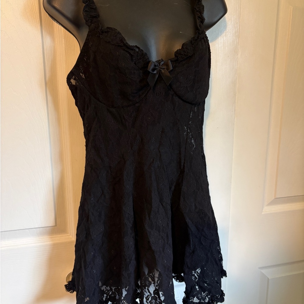 Black Lace Chemise Slip